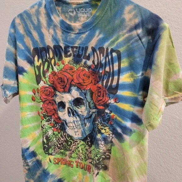 Grateful Dead Tie-Dye T-Shirt Liquid Blue Spring Tour 77 - Picture 4 of 6